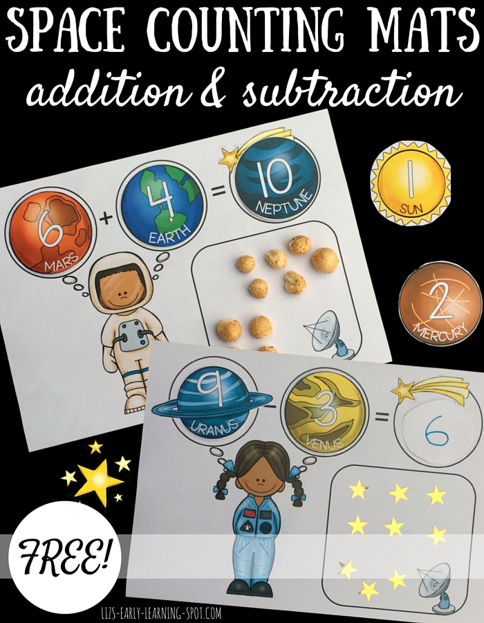 Addition and subtraction is a bit more fun with these free space counting mats!