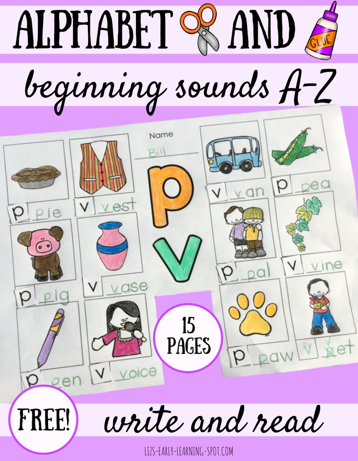 Free Alphabet Cut and Paste, Write and Read | Liz's Early Learning Spot