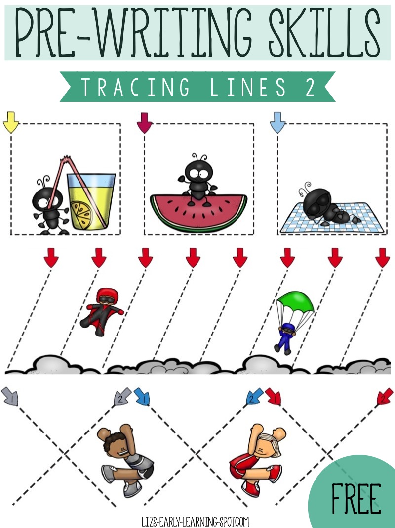 Trailing Writing Pre-Writing Skills: Tracing Lines | Liz's Early Learning Spot