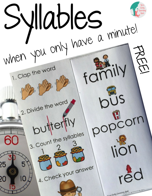 Syllables When You Only Have A Minute - Liz's Early Learning Spot