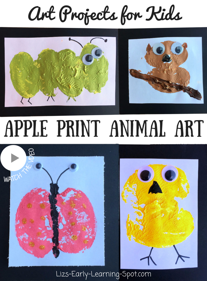 Art Projects For Kids Apple Print Animal Art Liz S Early Learning Spot