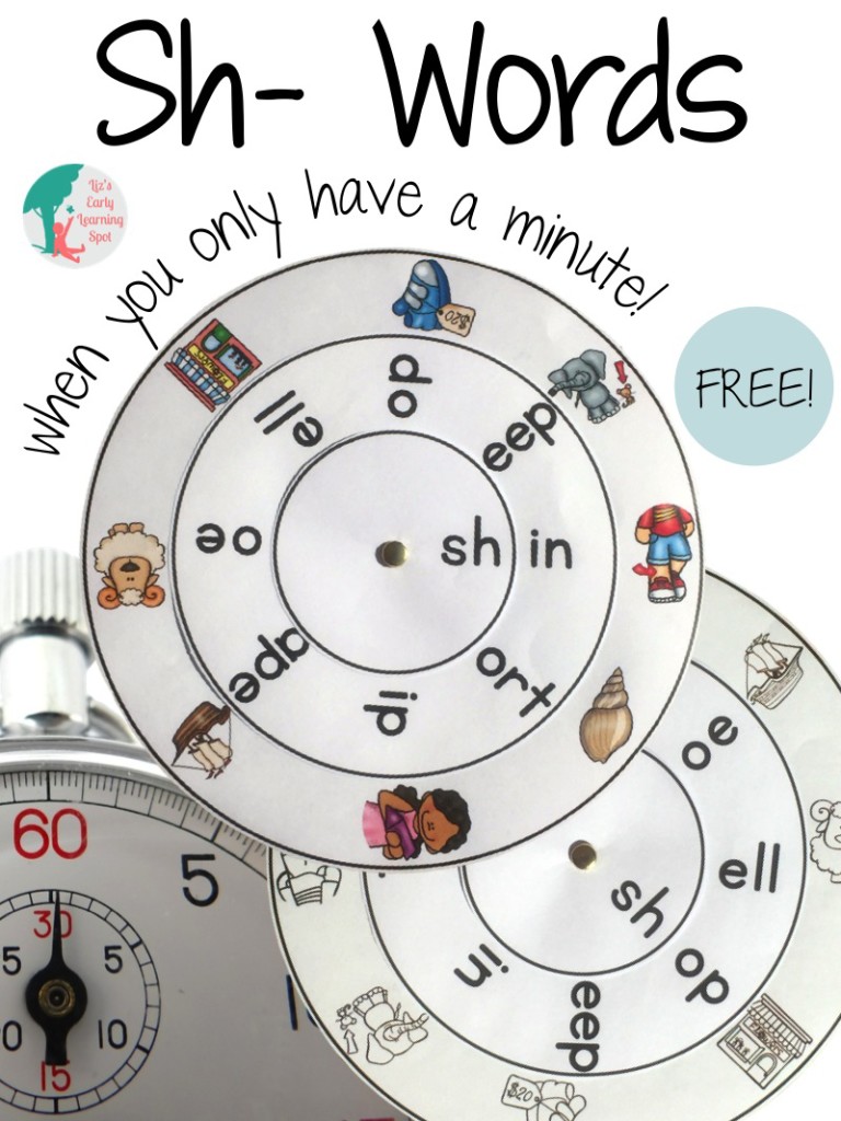 Digraphs: Sh- Words When You Only Have a Minute - Liz's Early