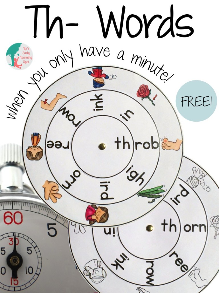 Digraphs: Th- Words When You Only Have a Minute - Liz's Early Learning Spot