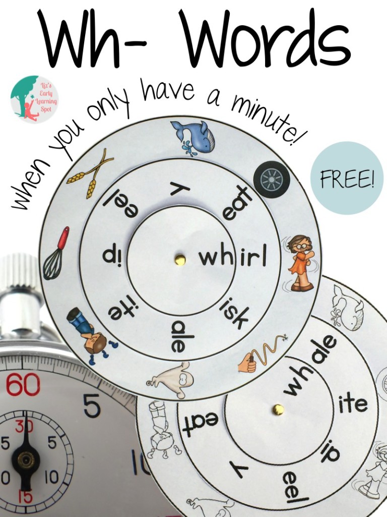 Digraphs: Wh- Words When You Only Have a Minute - Liz's Early Learning Spot