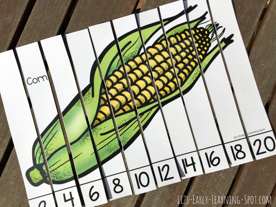 6 Vegetable Skip Counting Puzzles | Liz's Early Learning Spot