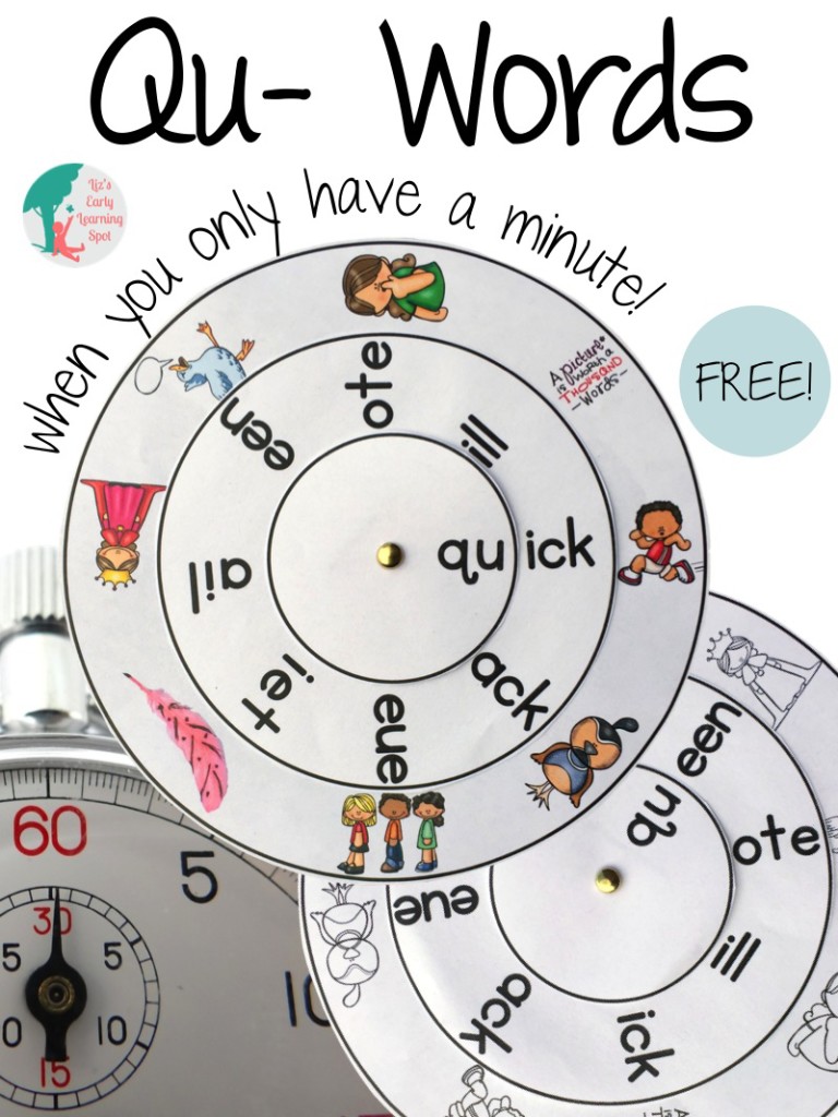 Digraphs: Qu- Words When You Only Have a Minute | Liz's Early Learning Spot