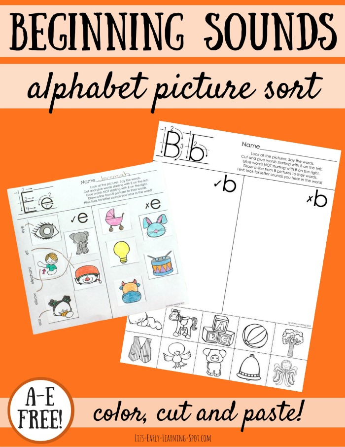 The Alphabet: Beginning Sounds Picture Sorts | Liz's Early Learning Spot